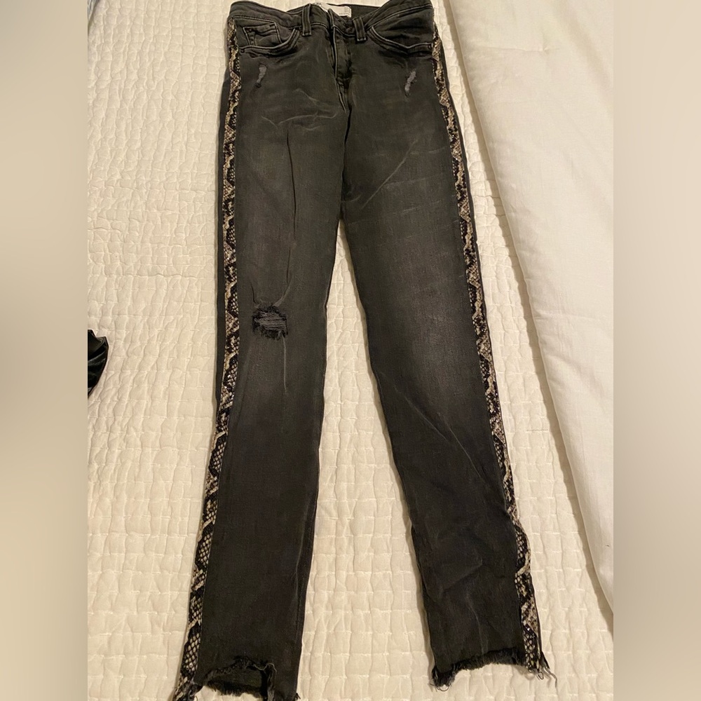 Snake skin Black jeans